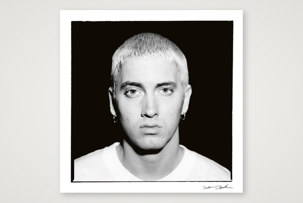 Eminem - Black & White - Black Background Look 1 — 30×30cm, 12×12" Print only