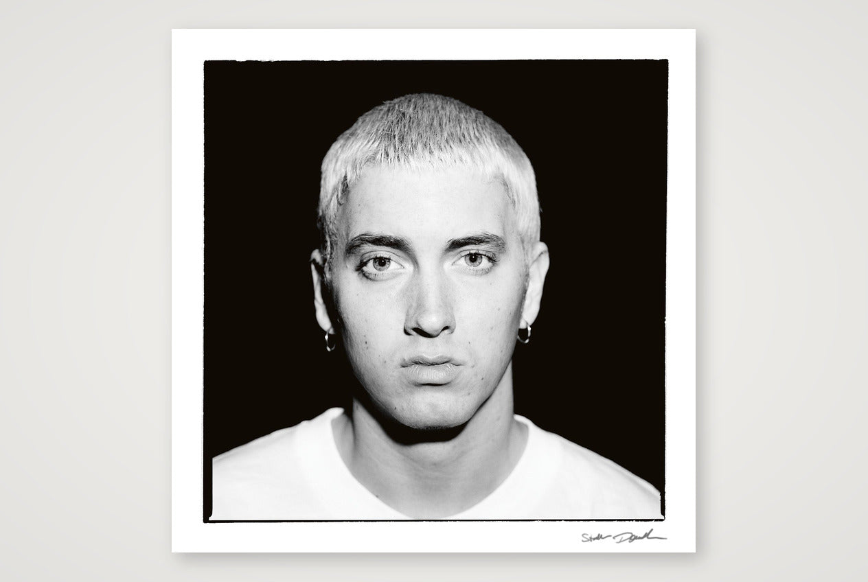 Eminem - Black & White - Black Background Look 1 — 30×30cm, 12×12" Print only