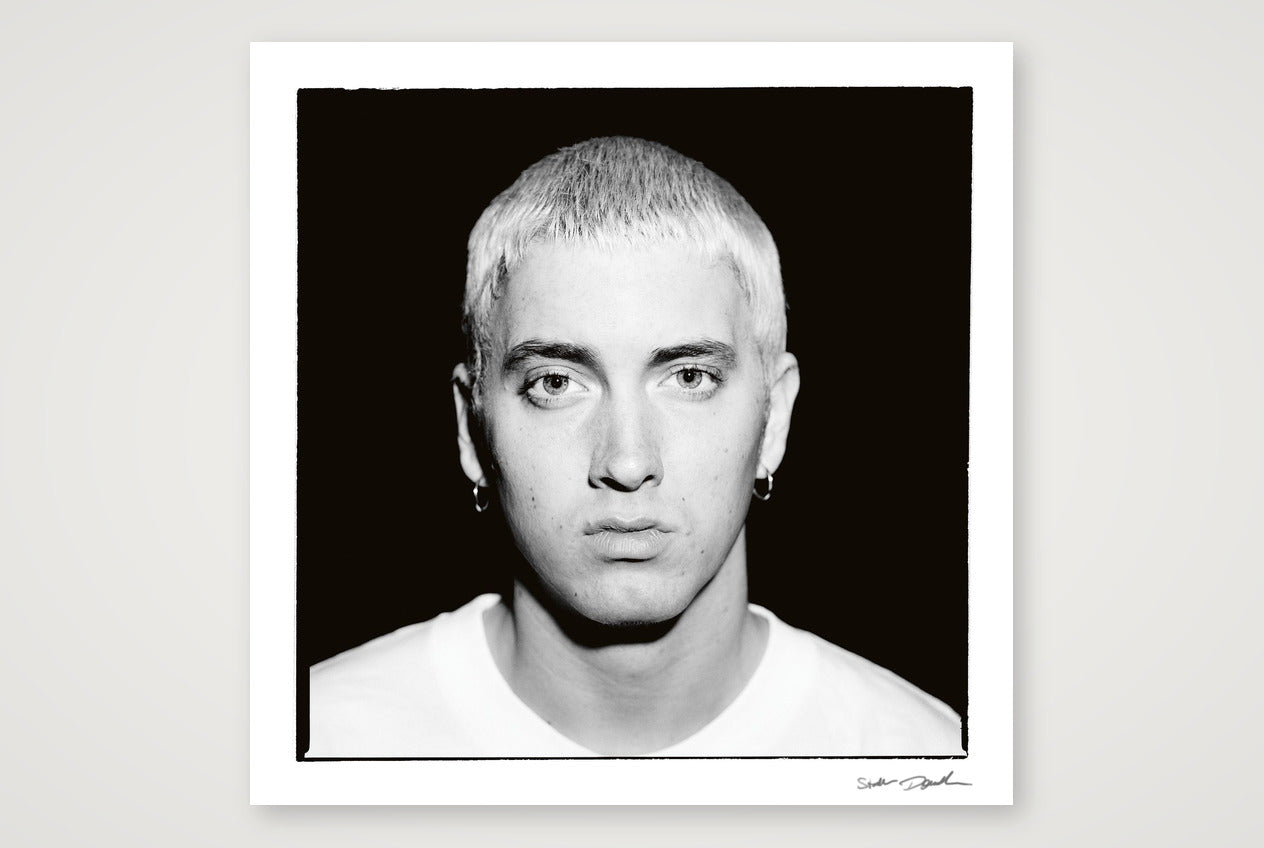 Eminem - Black & White - Black Background Look 1 — 59×59cm, 23×23" Print only