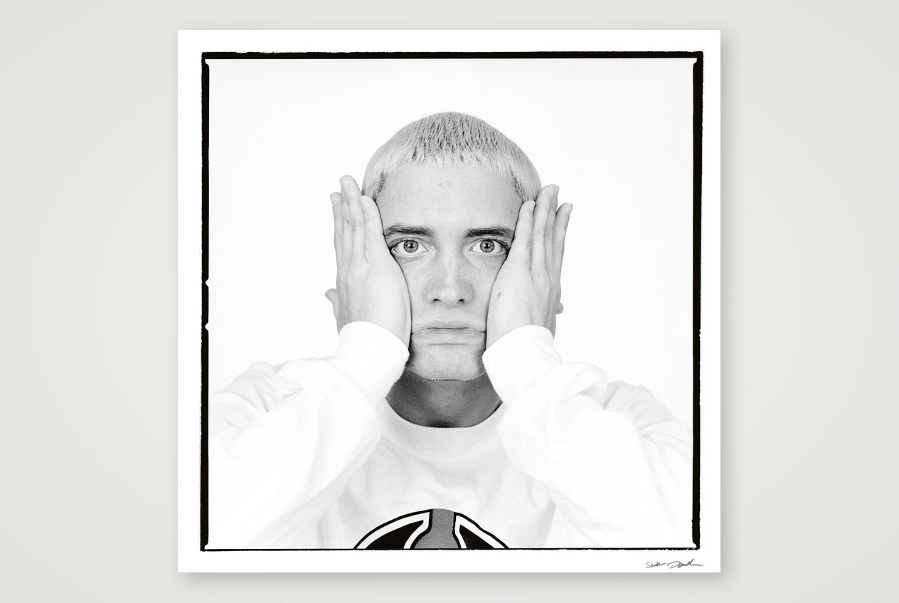 Eminem - Black & White - White Background Look 2 — 84×84cm, 33×33" Print only