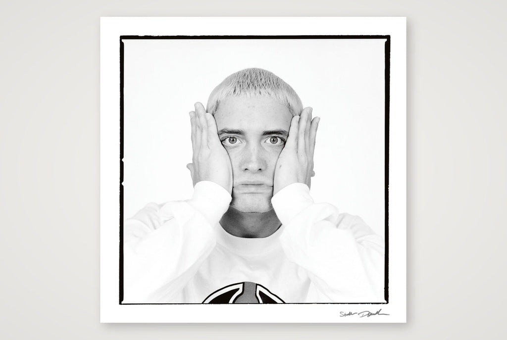 Eminem - Black & White - White Background Look 2 — 30×30cm, 12×12" Print only